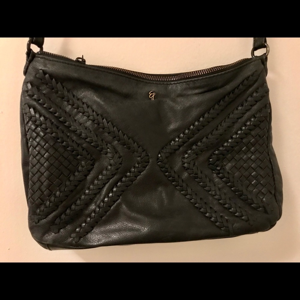Elliott Lucca braided leather crossbody bag